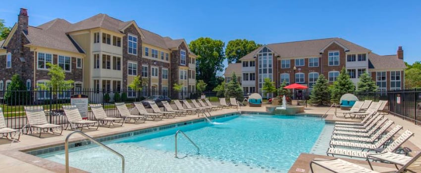 Swimming pool at Indianapolis apartment.